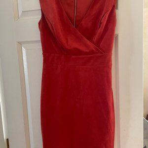 Bebe  rust faux suede cocktail dress